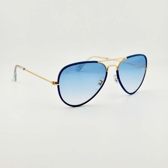 Ray-Ban Aviator Full Color Legend Sunglasses RB3025JM Light Blue Lens Gold Frame main image 6